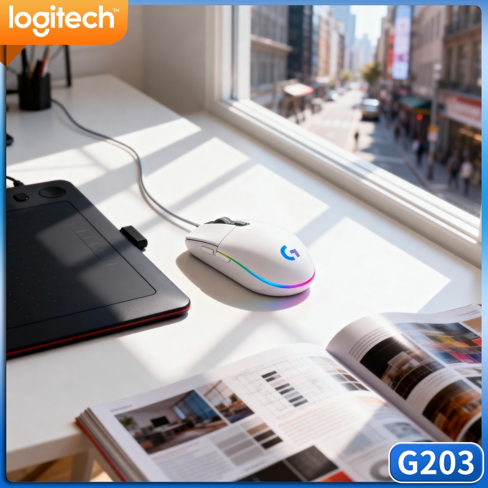 Logitech Mouse G203 - Logitech G203 Kablolu Oyun Mouse'u Parlak